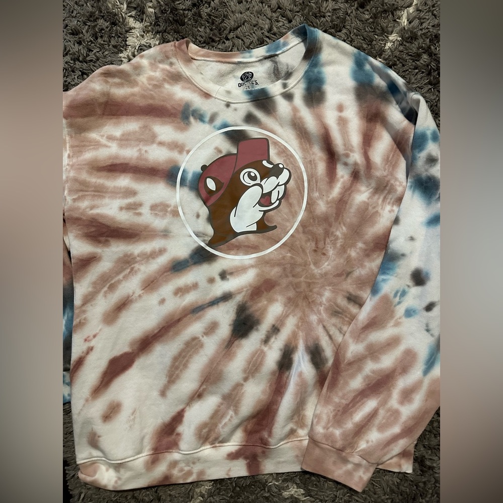 Buc-ee’s tie dye crewneck sweater sweatshirt, women’s